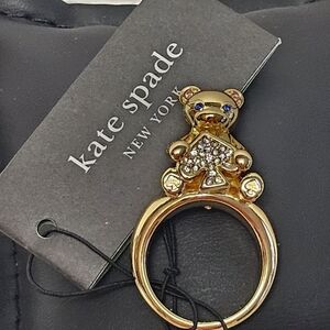 Kate Spade Oh What Fun Teddy Bear Ring Size 7 Gold Tone Statement Novelty
